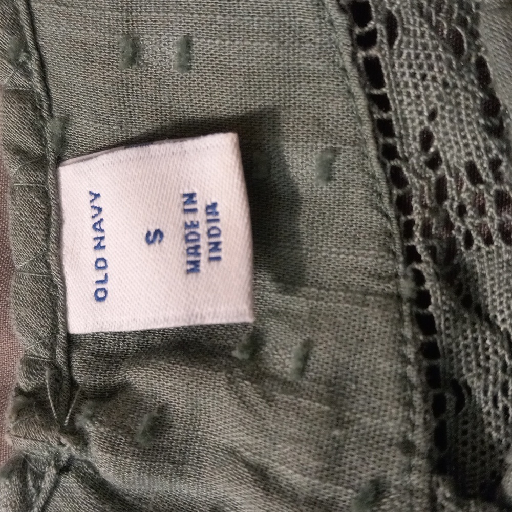 Old Navy Green lightweight  button down Blouse Size Small - Picture 2 of 7